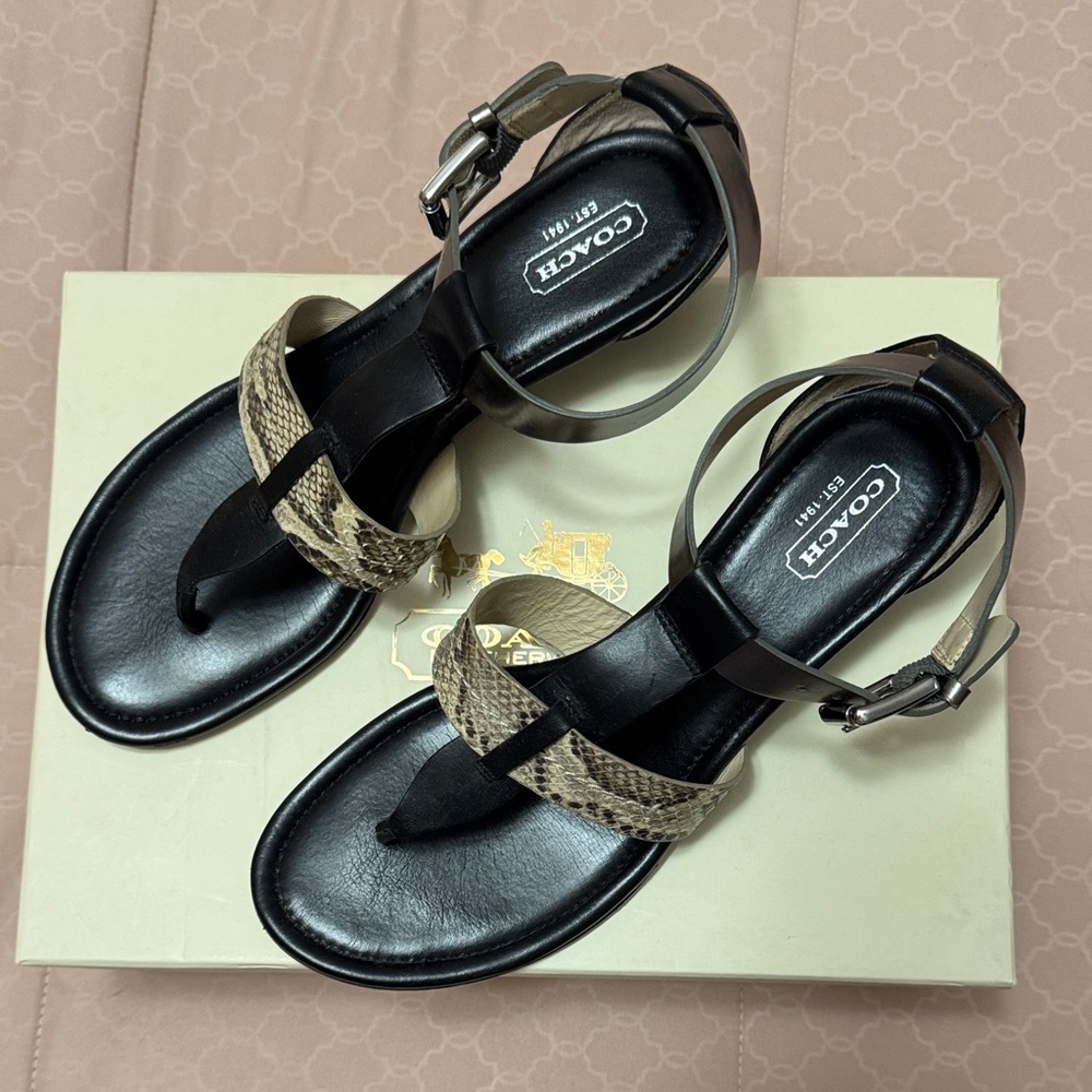 Coach Black and Brown Women's Sandals